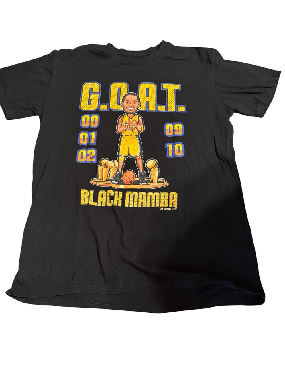 Kobe Bryant GOAT LA Can’t Beat Los Angeles Black Mamba T-Shirt size large
